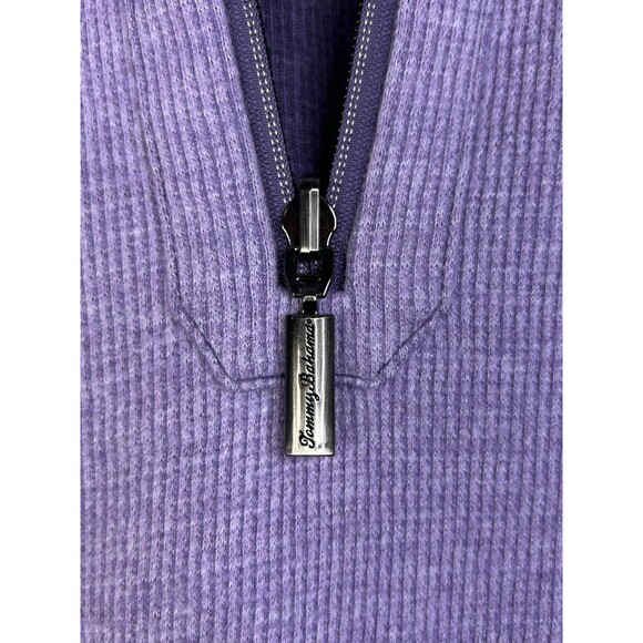 Tommy Bahama Flip Side Twill Reversible Half‑Zip Sweater Men’s 2XL Purple - Picture 9 of 12